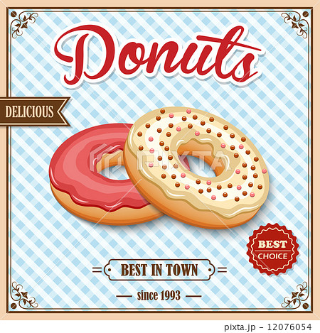 Donut retro poster Donut retro poster 12076054