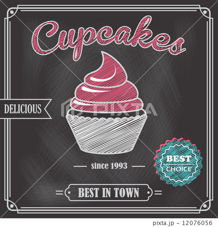 Cupcake chalkboard poster 12076056