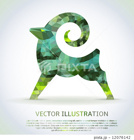 Geometric green shape of the Goat. Geometric green shape of the Goat. 12076142