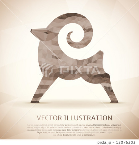 Geometric shape of the Goat. Vintage style. 12076203