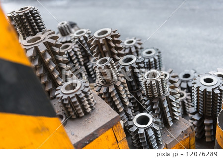Industrial drill bits stacked up 12076289