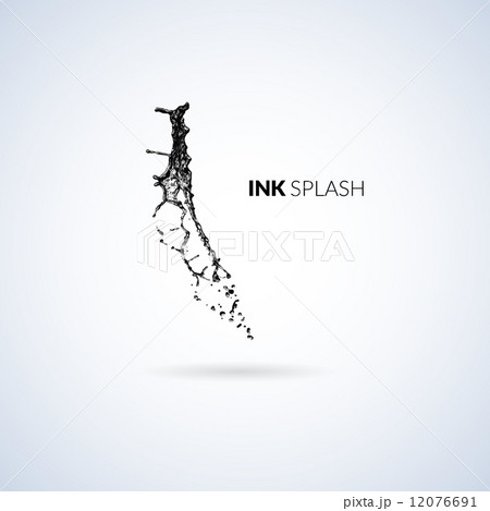 Black ink paint or oil splash isolated on white 12076691
