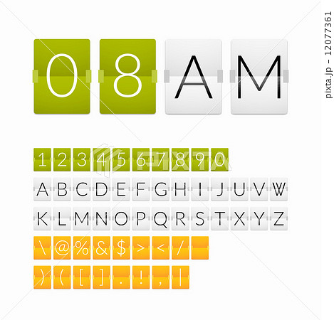 Flat countdown timer, white paper style Flat countdown timer, white paper style 12077361