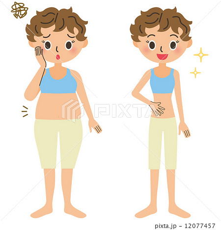 ダイエット イラスト 女性のイラスト素材