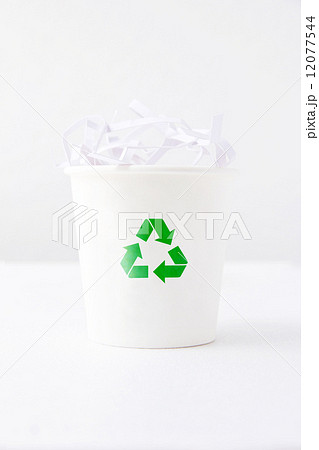 shredded paper in recycle bin 12077544