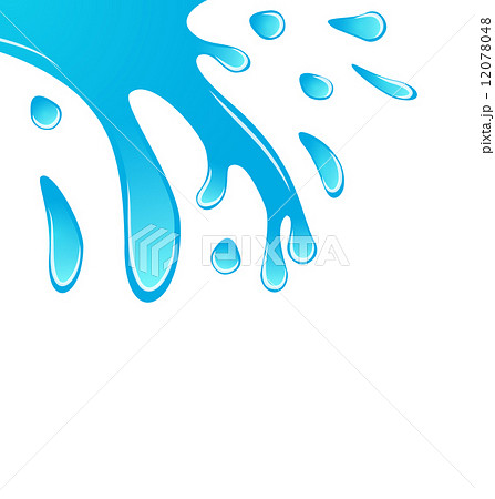 Blue Water Spill Isolated On White Backgroundのイラスト素材