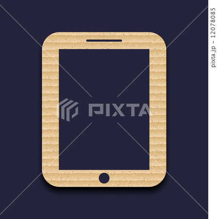 Abstract carton paper tablet pc isolated on dark background Abstract carton paper tablet pc isolated on dark background 12078085