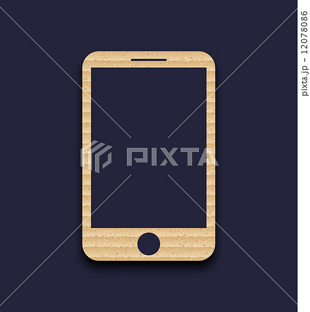 Abstract carton paper mobile phone with shadow, isolated on dark Abstract carton paper mobile phone with shadow, isolated on dark 12078086