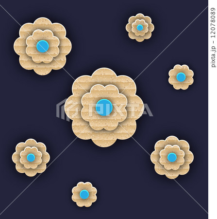 Abstract paper flowers, handmade composition Abstract paper flowers, handmade composition 12078089
