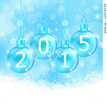 Winter snowflakes background with glass balls 12078109