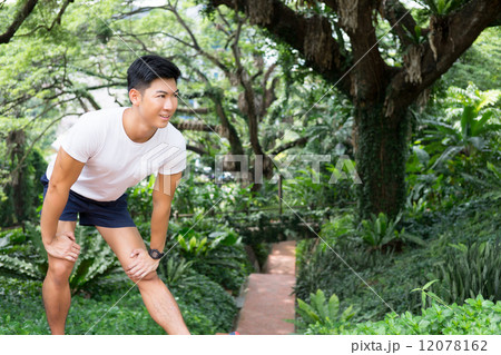 stretching in the park 12078162