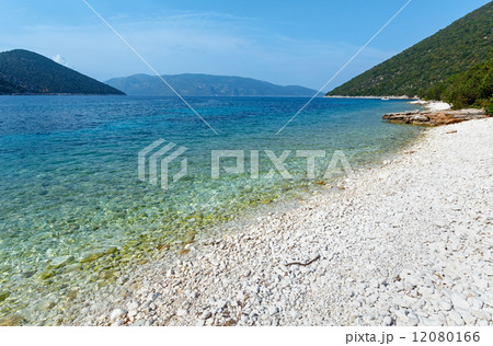 Summer view of Antisamos beach (Greece,  Kefalonia). 12080166