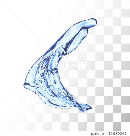Blue water splash isolated on white 12080261