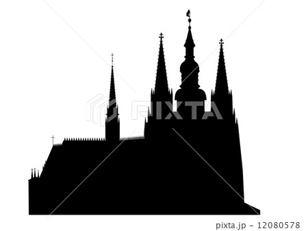 Prague castle - Cathedral of Saint Vitus - vector 12080578