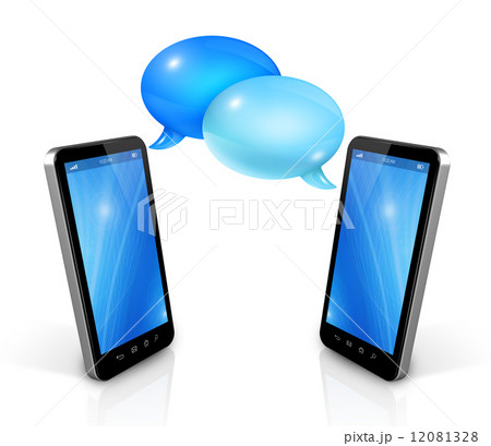 Speech bubbles and mobile phones 12081328