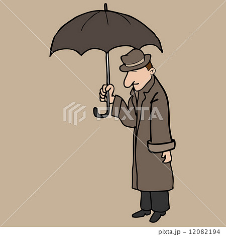Man over coat umbrella 12082194