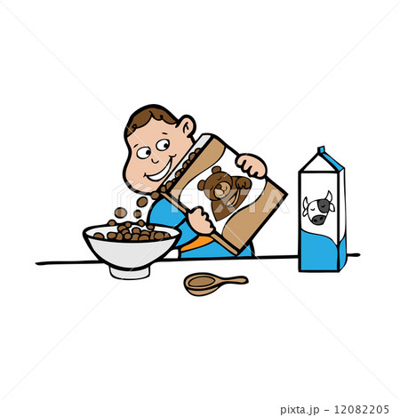 Boy and cereal milk 12082205