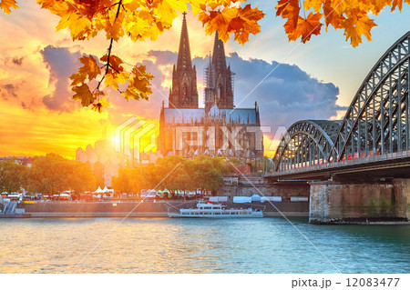 Cologne at sunset 12083477
