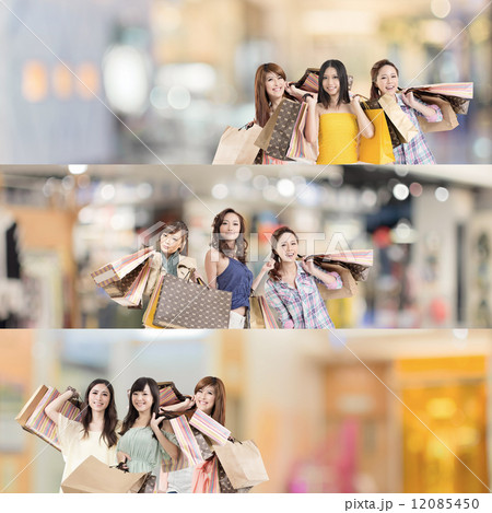 Asian woman shopping Asian woman shopping 12085450