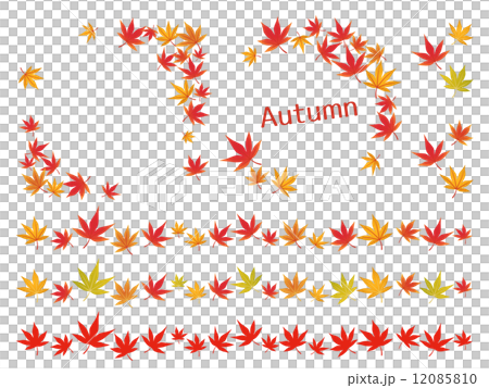 秋　紅葉　フレーム 12085810