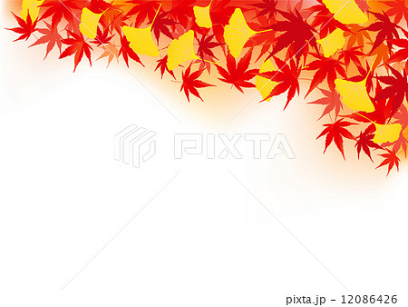 秋 紅葉 銀杏 もみじ 赤 黄色 黄金 風景 背景イラストのイラスト素材 12086426 Pixta