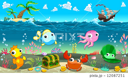 Funny scene under the sea 12087251
