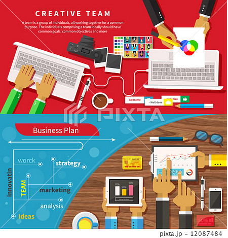 Team of designers working together on a computer 12087484