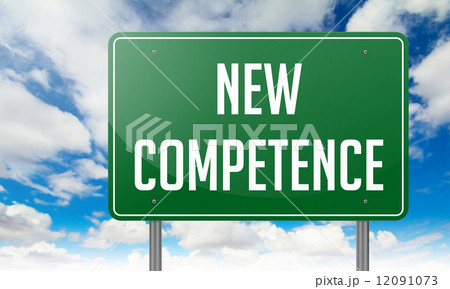 New Competence on Highway Signpost. New Competence on Highway Signpost. 12091073