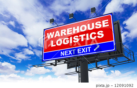 Warehouse Logistics  on Red Billboard. 12091092