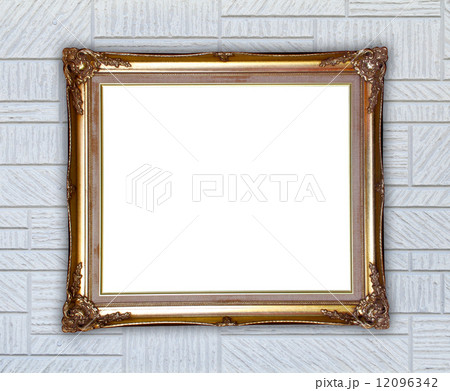 golden frame on modern wall 12096342