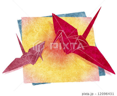 折り紙と折り鶴 12096431