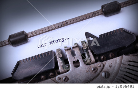 Vintage inscription made by old typewriter 12096493