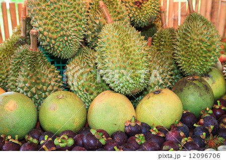 Pile of thai fruits sold at a market Pile of thai fruits sold at a market 12096706