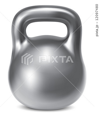 Kettlebell weight silver isolated. Illustration 12097480