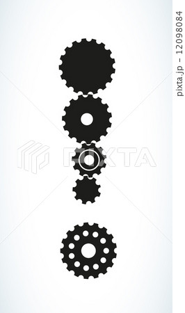 exclamation mark created from cog wheels 12098084