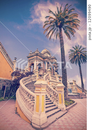 Retro filtered picture of historic building in Santiago de Chile Retro filtered picture of historic building in Santiago de Chile 12099490