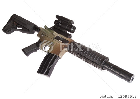 Special Operations rifle with gunsight isolated on a white background 12099615