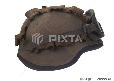 kevlar helmet with camouflage cover and protective goggles 12099938