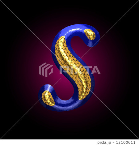 vector golden and blue letter s 12100611