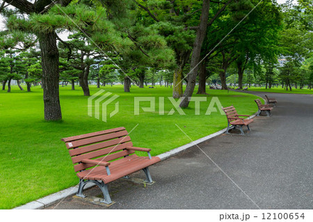Public park benches in Japan 12100654