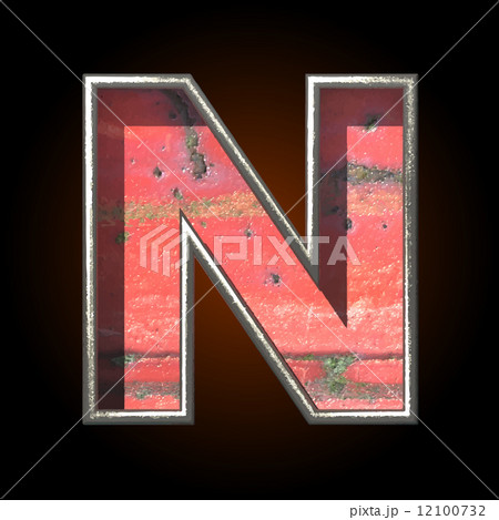 Vector old metal letter n Vector old metal letter n 12100732