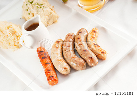 selection of all main type of german wurstel saussages selection of all main type of german wurstel saussages 12101181