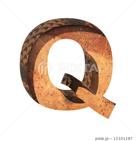 Vector metal cutted figure q. Paste to any background 12101287