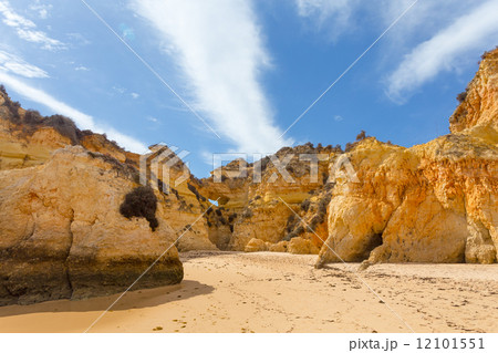 Rocky cliffs on the coast of the Atlantic ocean 12101551