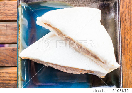 Tuna sandwiches on the plate up close 12103859