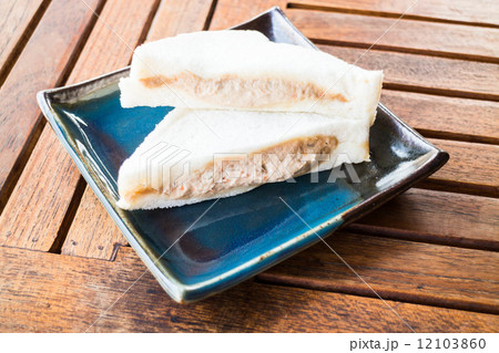 Closeup tuna sandwiches on the plate 12103860