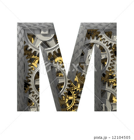 Vector gears cutted figure m. Paste to any background 12104505