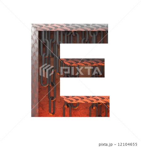 Vector hot metal cutted figure e. Paste to any background 12104655