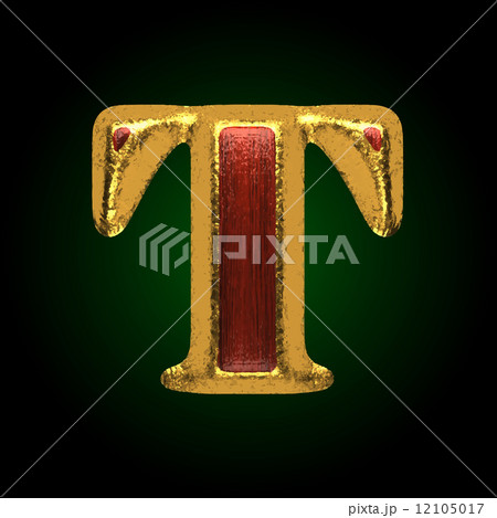 vector golden figure with red wood t vector golden figure with red wood t 12105017