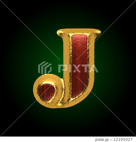 vector golden figure with red wood j 12105027